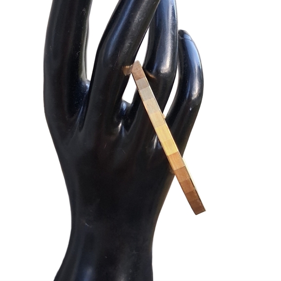 Vintage Monet Gold-Tone Textured Bangle Bracelet - Picture 1 of 6